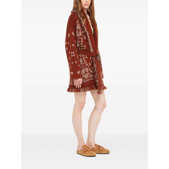 Alanui Women Bandana Jacquard Cashmere Cardigan - Picture 2 of 5